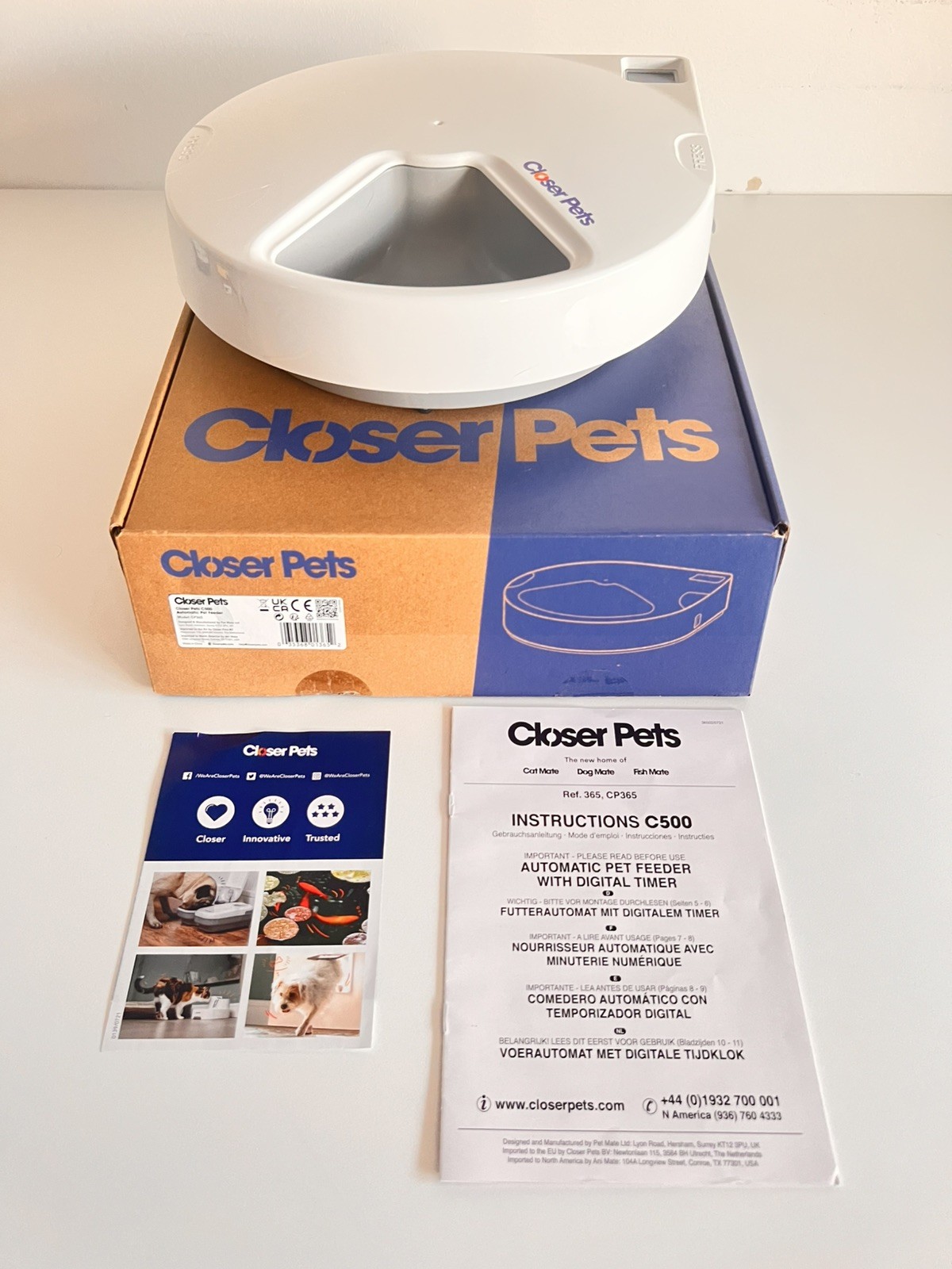 Closer Pets C500 CP365 Mangiatoia Automatica Digitale 5 Pasti con Scatola