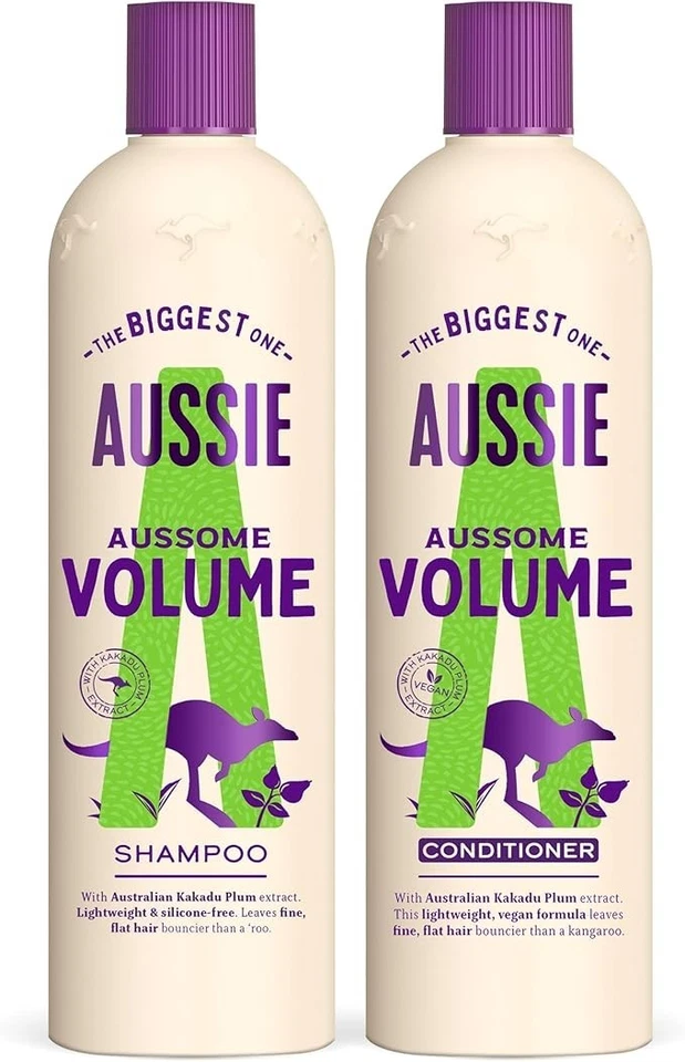 Aussie Aussome Volume Hair Shampoo 675ml & Conditioner 470ml Lightweight Vegan