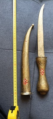 Dolchmesser Ca 38 Cm Gesamtlänge Vollmessing mit Scheide