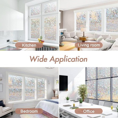 Haton Sichtschutzfolie für Fenster, Glasmalerei Regenbogen 35,4"x78,7", klar - Bild 9 von 9