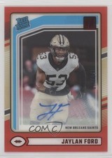 2024 Panini Clearly Donruss Rated Rookie Red 138/149 Jaylan Ford #92 Auto 14wi
