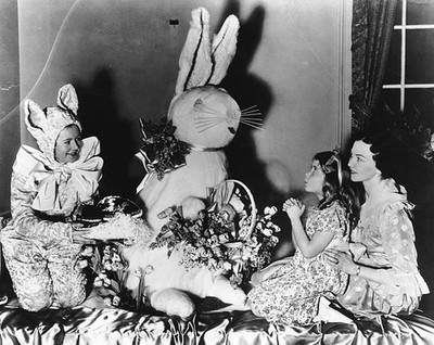 New York The Easter Bunny is coming to town this snow white beribb- Old Photo