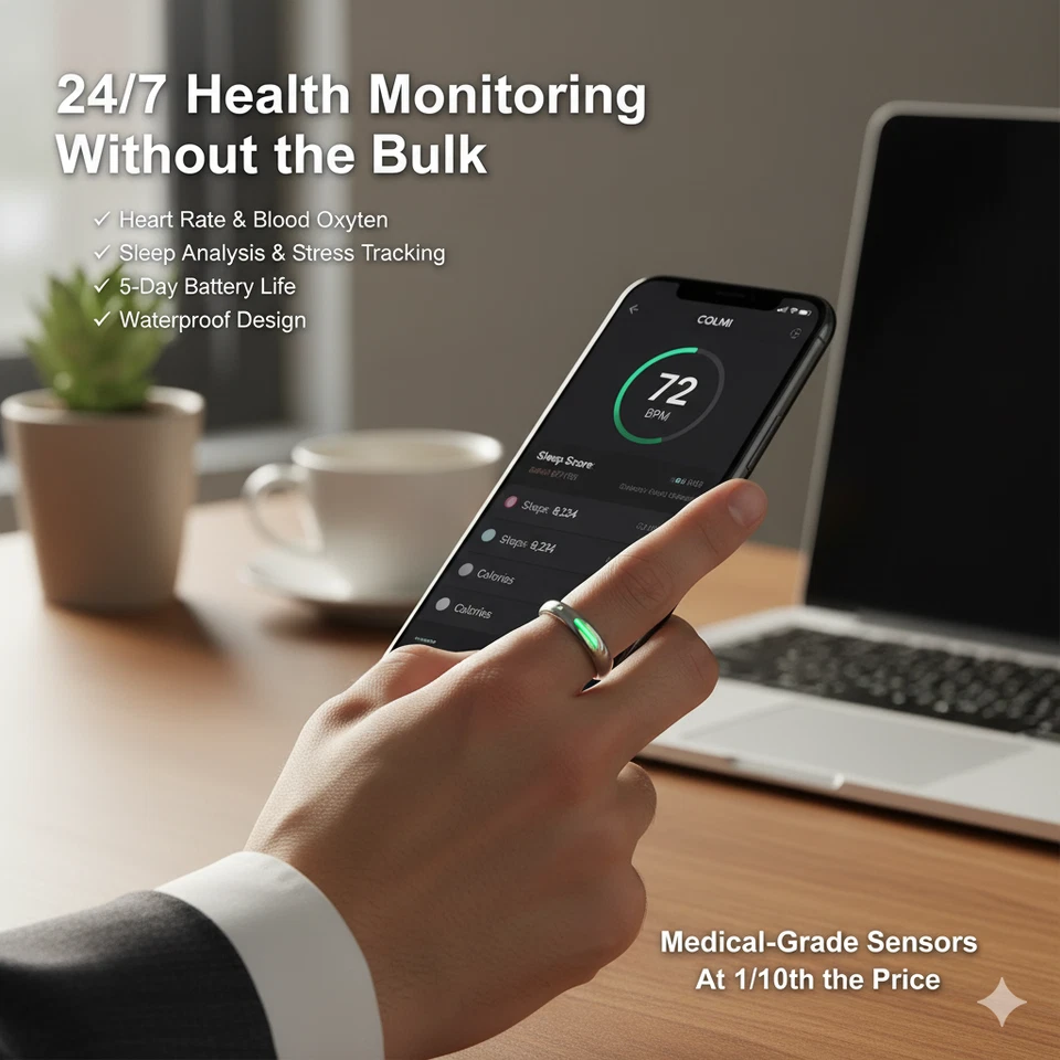 Colmi R2 Smart Ring Fitness Tracker Health Sleep Stress SpO2 Monitor iOS Android - Image 4 of 4