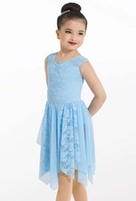 Dance Costume Weissman 11641 Medium Child Blue Dress Lyrical Contemporary