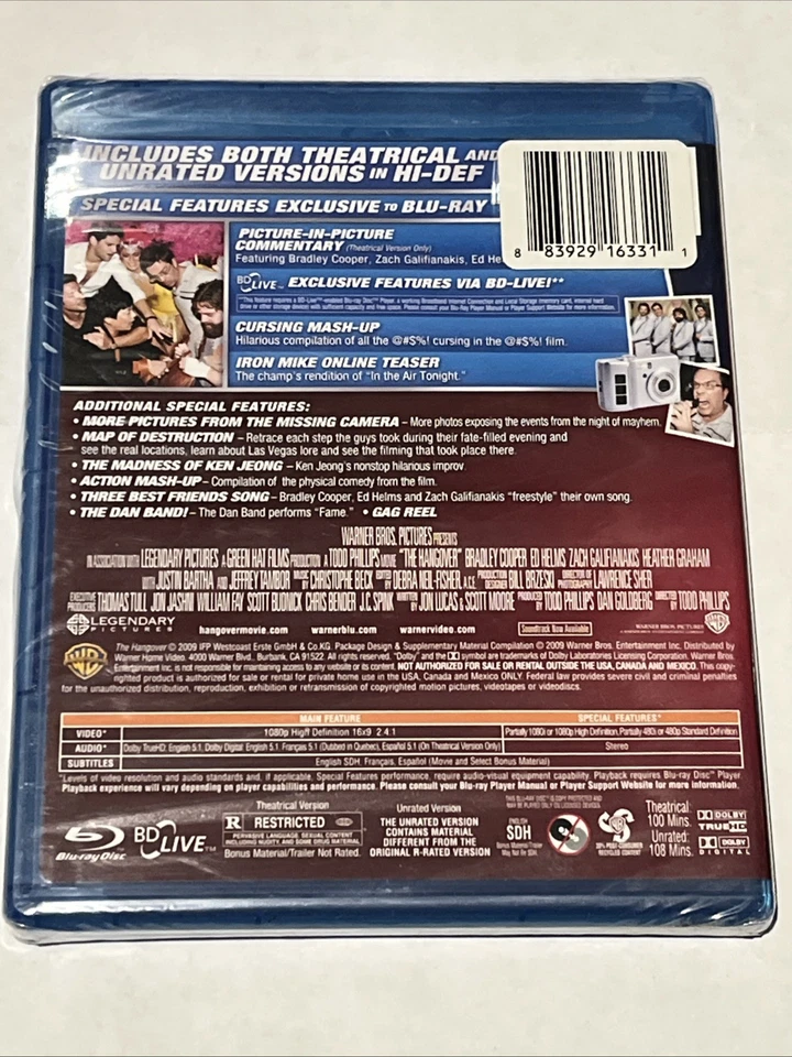 The Hangover Blu-ray Unrated Promo Edition 100 Missing Photos New Sealed - Image 2 of 2