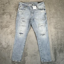 American Eagle Airflex Athletic Skinny Jeans Men's 34x30 Distressed