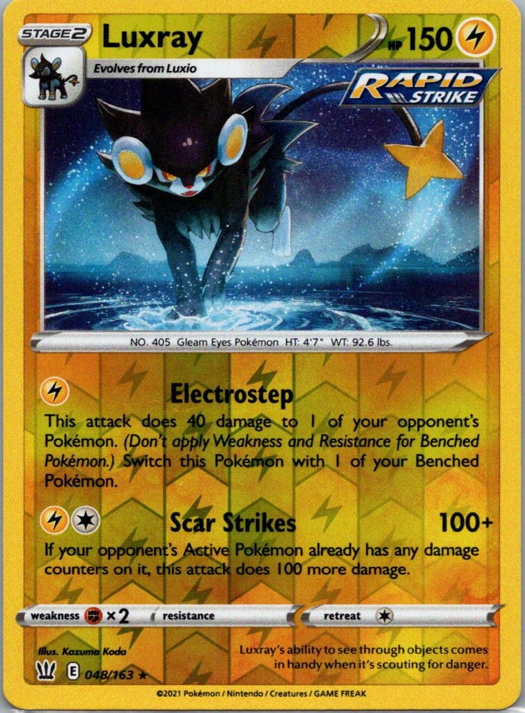 Pokemon TCG Luxray 48/163 Battle Styles Rev Holo NM