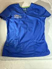 CFK Landau Profiles Modern Fit Scrub Top Blue Size SMLCollege Of FL Keys Nursing