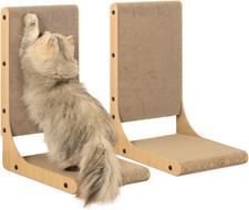 2-Pack Cat Scratching Board, 19.7'' Tall Cardboard L Shape Vertical Cat Scratche