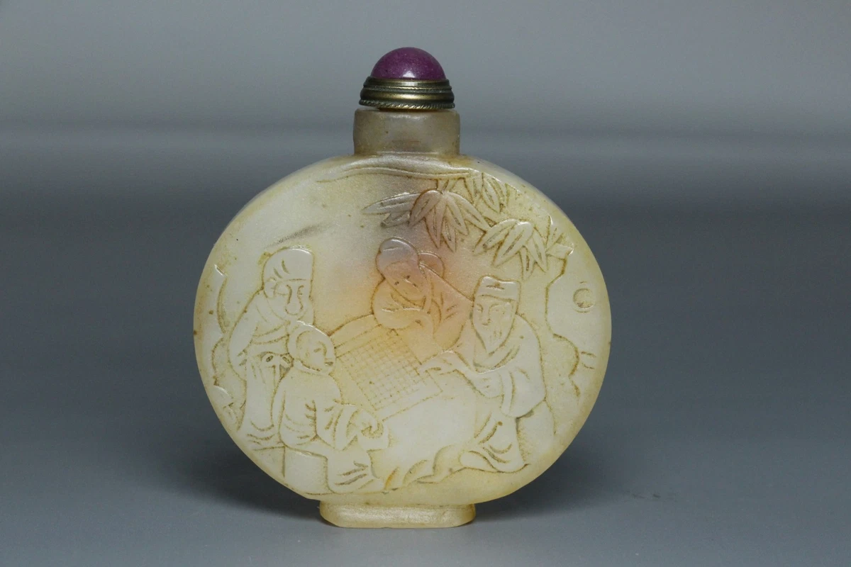 中国古美術　翡翠鼻煙壺/コレクションの整理品。H--2-8 翡翠雕鼻煙壺 Snuff bottle】中国-清代