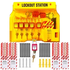 Lockout Tagout Station with Loto Devices - 5 Pack Safety Lock Set for Safe El...
