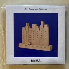 MOMA Metropolitan Museum of Art City Skyline Perpetual Wood Calendar NEW