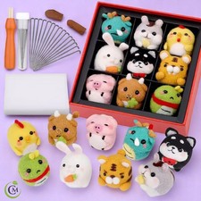 Needle Felting Starter Kit – 20‑Colour Wool Roving with Needles & Guide