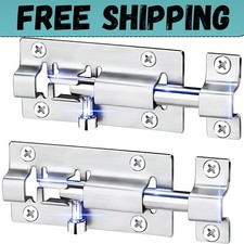 2 Pack Barrel Bolt Latch, 3 Inches Slide Latch Lock, Thickened Stainless Steel S