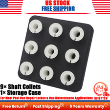 For Most Pool Cue Repair Lathes Pool Cue Repair 9 Piece Shaft Collet Set W/ Case