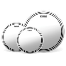 Clear Drum Heads Pack 12", 13", 16" with 14" HD Dry Snare Batter