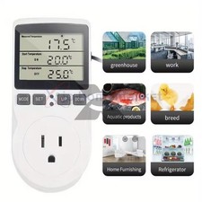 Temperature Controller Heating Cooling With Probe Digital Thermostat Outlet Plug