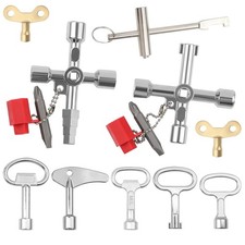 10 Pièces Clef Passe Partout, Cle Carre/Armoire Electrique/ Pompier/Universel...