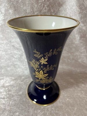 Lindner Küps Vase Marie 33/20 Echt Cobalt Blau Golddekor 60er Mid Century Top