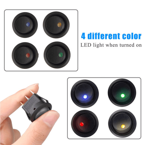 40PCS ROCKER SWITCH Toggle 12V Led Light Car Auto Boat Round ON/OFF SPST 20 AMP - Bild 7 von 15