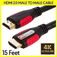 High-Speed HDMI 2.0 Male to Male Cable 15 FT Premium Quality Video Cord 4K 1080p