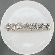 Vintage Rhinestone Barrette Taiwan 3.25  Wedding Art Deco