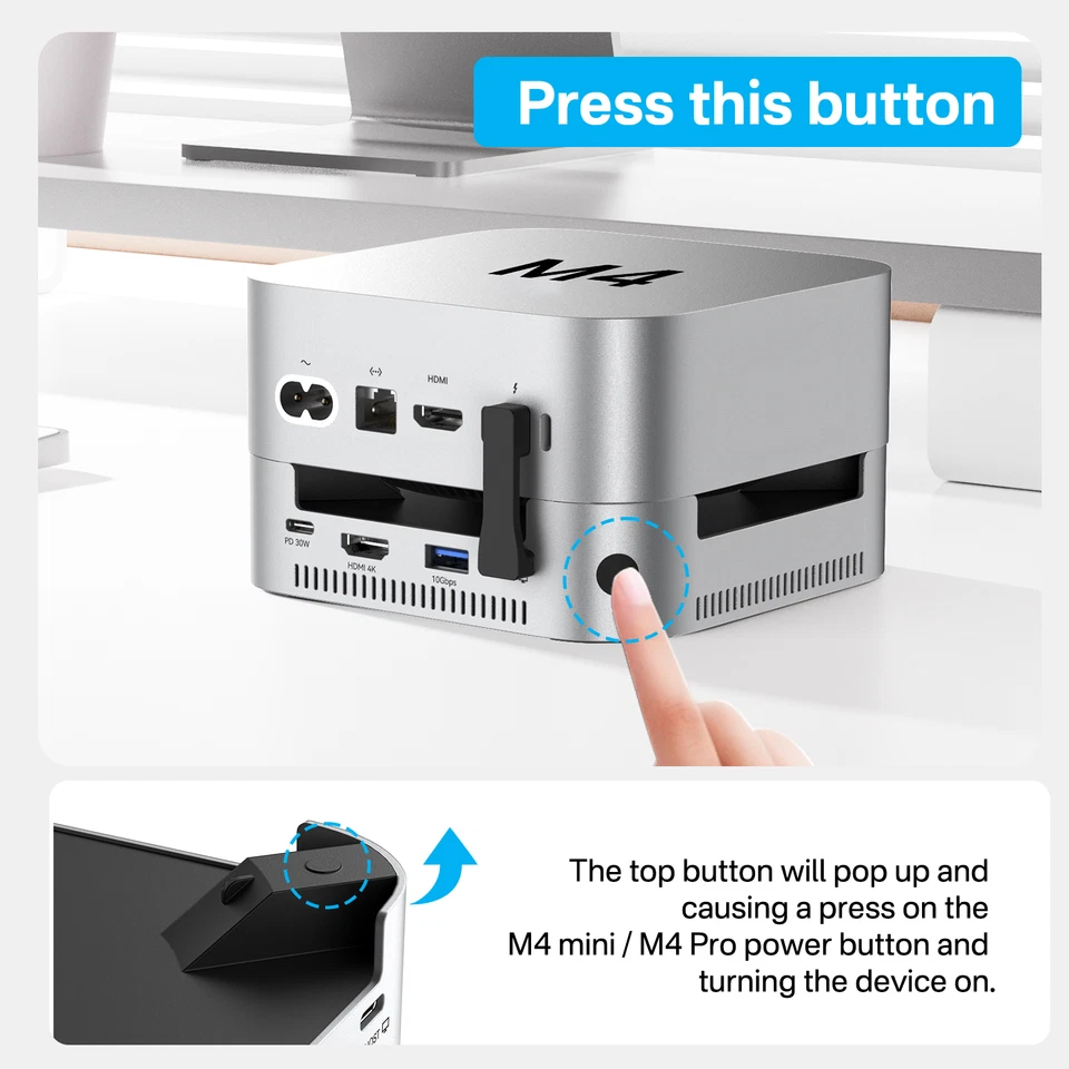 ACASIS Mac mini M4 Dock with NVMe SSD Enclosure & 10Gbps USB-A Data Ports - Image 4 of 4