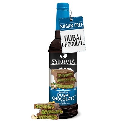 Syruvia Sugar Free Dubai Chocolate Syrup 25.4 fl oz Coffee Desserts and More