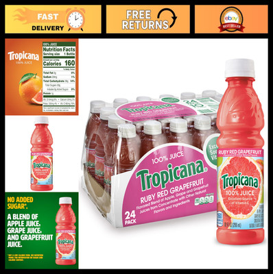 Fresh Ruby Red Grapefruit Juice, 10 oz Bottles - Pack of 24, Healthy Beverage