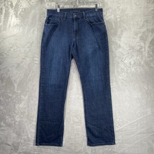 Mott  Bow Jeans men's 33x31 Straight Fit Blue Denim Dark Wash Stretch Casual