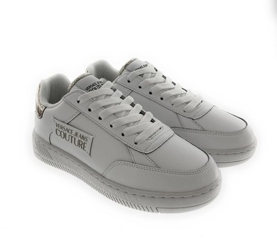 Versace Jeans Couture Womens Low Top Signature White/Gold Sneakers-