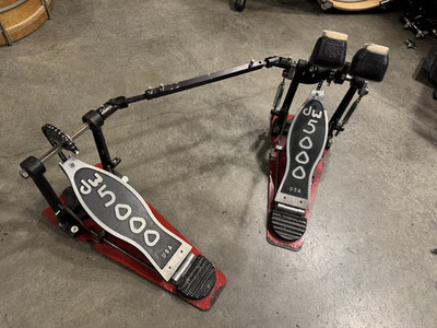DW 5000 DOUBLE Bass Drum Pedal w SINGLE chain USED Needs Cleaning #EB7