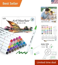 Artistic Dual Tip Alcohol Markers Set - 30 Brilliant Colors for Easy Creativity