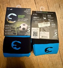 2 Packs NEW Puma Procat Soccer Socks Youth Sz S 2 Pr Pk Black/Electric Blue 4 Pr