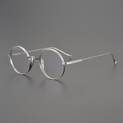 Ultra-Light Titanium Round Reading Glasses Men Women Full-Rim Eyeglass Frames