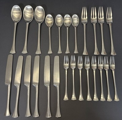 25 Pc Dansk Thistle Stainless Flatware Japan Jens Quistgaard Fork Knife Spoon