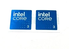 2x Intel Core 3 Desktop / Laptop Sticker Label Decal 18mm x 18mm
