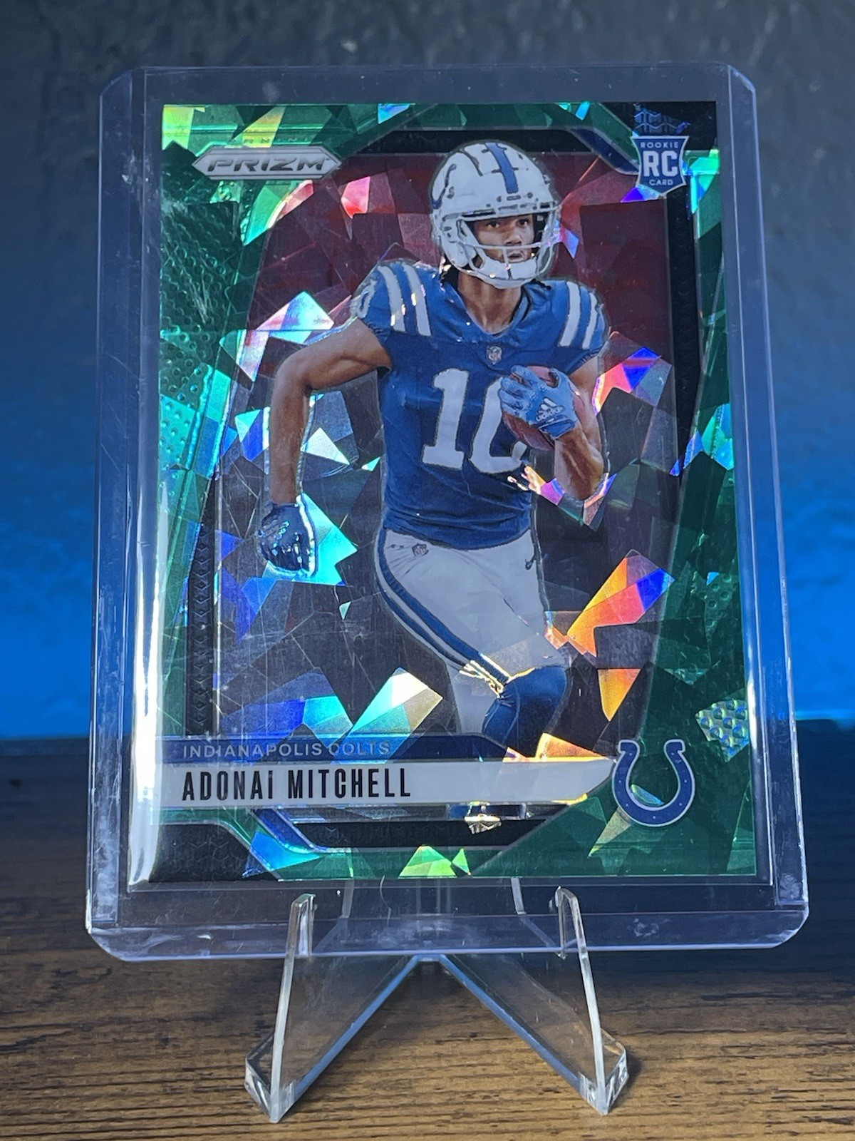 2024 Panini Prizm - Rookies Adonai Mitchell #303 Green Ice Prizm (RC)