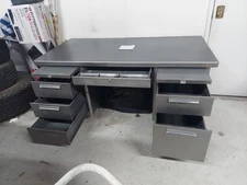 Steelcase Vintage Mid Century Metal Tanker Desk