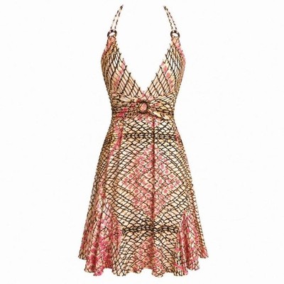 Roberto Cavalli Vintage Silk Halter Dress NWT