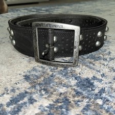 Vintage Energie Italian Y2K Black Leather Belt Size 36