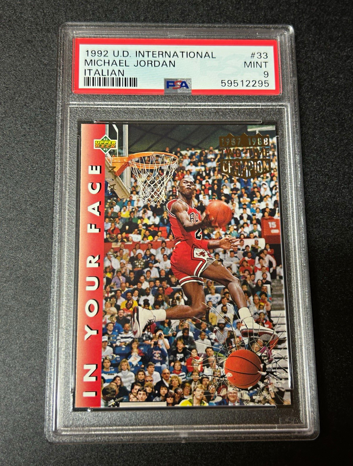 Upper Deck 1992-93 U.D. International Italian Michael Jordan #33 PSA 9 59512295