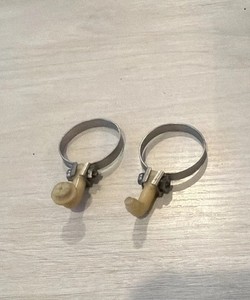 Vintage bicycle parts. Prewar Racing Frame Pump Clamps. Bakelite/Plastic/Metal. 