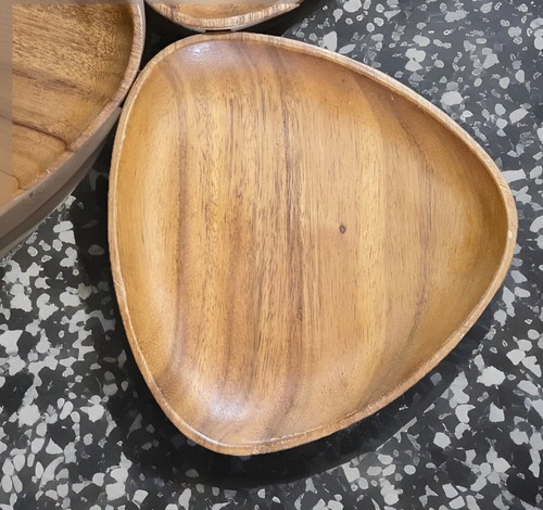 Vintage Monkey Pod Holz Teller ca. 8”x8”x8” 3er Set Handarbeit auf den Philippinen - Bild 5 von 11