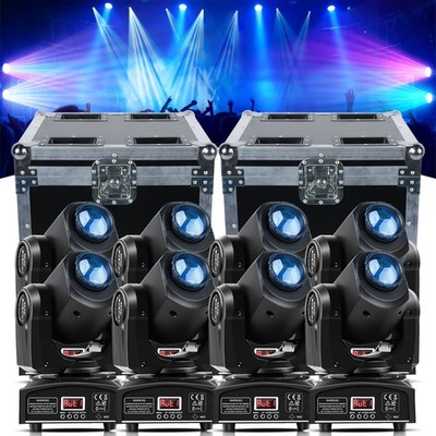 8stk 120W Mini LED Moving Head Beam Spot RGBW DMX mit Flightcase Christmas Party