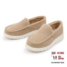 Men's Slippers House Shoes Moccasin Indoor Outdoor Slippers Brown US Size 10