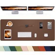 Desk Mat Large Leather Pad Protector 55x24 Inch Brown Non-Slip Waterproof XL