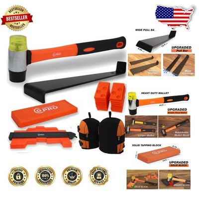 Pro Laminate Flooring Tools Kit: Tapping Block, Pull Bar, Spacers, Mallet, Kn...