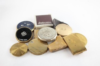 Powder Compacts Vintage Assorted Brass Stratton Boxed Floral Silver Tone