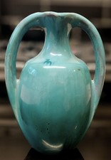 Art Nouveau French Pierrefonds Ceramic Pottery Vase 1910.